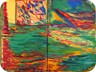 al di là del giardino - 2008 -olio e tecnica mista su tela (150x190 cm)