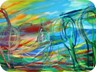 arcobaleno sugli alberi- 1997- tecnica mista su tela (cm 250x109)