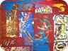 città e campagna- 2003 - acrilico e pigmenti su coperta di lana antica fatta al telaio (220x210 cm.)