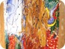 figure sacre nel bosco - 2003 - acrilico su sacco (300x80 cm)