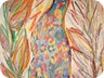 il pinguino -1999- olio e tecnica mista su carta da parati in seta (cm 135x90)