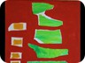 la montagna dei ricordi frammentata 1 - 2010 - olio su tela e carta e legno - (77x69 cm)
