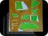 la montagna dei ricordi frammentata 2 -2010- olio su tela e carta e legno - (59x59 cm)