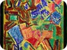 lettere -2006- olio e acrilico su sacco e carta amalfitana (cm 136x196)
