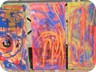 tramonto sugli aranci- 2004- tecnica mista su carta e polistirolo (dimensioni variabili)