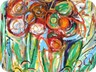 viso con i fiori- 1997- tecnica mista su tela (cm 149x99)